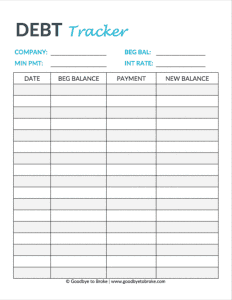 Free Budget Template from Goodbye Broke
